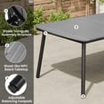 thumbnail image 4 of Cloud Fly 93" Outdoor Dining Table with Umbrella Hole Grey Rectangle Patio Dining Table for 8-10 People All Weather Patio Table with Wood-like Tabletop for Deck Backyard Garden, 4 of 6