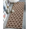 thumbnail image 1 of Unique Loom Trellis Collection Modern Morroccan Inspired with Lattice Design Area Rug, 2 ft 7 in x 16 ft 5 in Runner, Brown/Beige, 1 of 5