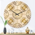 thumbnail image 2 of Designart 'Circular Golden Retro Pattern I ' Mid-Century Modern Wood Wall Clock, 2 of 5