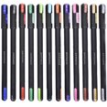 thumbnail image 1 of Pentonic Multicolor Gel Pen With Hard Box Case (0.6 mm-1.0 mm, Black Body, 12 Pcs Set), 1 of 3