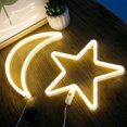 thumbnail image 5 of Letreros de luz de neón de estrella, letreros de pared de neón blanco cálido, decoración artística para el hogar y los niños, 5 of 5