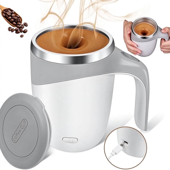 OFEFE Self Stirring Mug,Self Mixing Coffee Mug,Rechargeable Automatic Magnetic Stirring Coffee Mug,Rotating Home Office Travel Mixing Cup