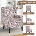 thumbnail image 4 of UIXE Wingback Accent Chair Upholstered Armchair Printed Wingback Arm Chair Nailhead Trim Bedroom Reading Seat, Rococo Plum, 4 of 6