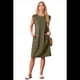 thumbnail image 3 of Vestido Midi Informal de Verano para Mujer, con Cuello Redondo, Holgado, con Abertura y Bolsillos, Color Verde M, 3 of 7