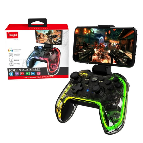 Direct-Connect Wireless Bluetooth Game Controller - RGB Breathing Light, Turbo Vibration, Compatible with iOS/Android/PC, Plug-and-Play Gaming Pad for Competitive Play