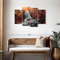 thumbnail image 3 of Elephant Stock Waterfall In Autumn Wall Art - Horizontal Multi Panel Canvas - Living Room Wall Decor - Wellness Multi Panel - Gray And Brown Decor - 43" x 27", 3 of 8