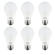 Sunshine Lighting B3166849 Sunlite LED A19 Light Bulb - E26 Base - 9W - 810 Lumens - 3000K - Warm White - Pack of 6