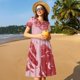 thumbnail image 4 of Balery Striped Meat Vestidos sueltos de manga corta para mujer, vestidos de verano 2025, vestidos casuales de corte A con vuelo., 4 of 6