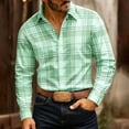 thumbnail image 2 of Men Fall Clothes,Men's Regular Fit Long-Sleeve Flannel Shirt Casual Button Down Lightweight Plaid Shirt Fashion Fall Outfits, 2 of 8