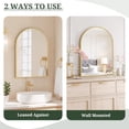 thumbnail image 2 of Taoset 36x24 Inch Gold Arched Wall Mirror with Tempered Glass, Rust-Resistant Metal Frame, 2 of 4