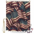 thumbnail image 2 of Independence Day Shower Curtain, 48" x 72", Retro American Flag Stripe Stars Patriotic Waterproof Bathroom Curtain Washable Shower Curtain Set with 12 Hooks, 2 of 9