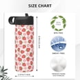 thumbnail image 4 of Yiaed Strawberry Flower Print Water Bottle with Straw Lid, Stainless Steel Double Wall Insulated Water Bottle | Leak-Proof and Spill-Proof Water Bottle, 4 of 8
