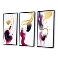 thumbnail image 3 of Designart "Peaceful Intensity Magenta and Gold Series II" Abstract Painting Framed Wall Art Set Of 3 - Gold Modern Frame Gallery Wall Set For Home Decor, 3 of 6
