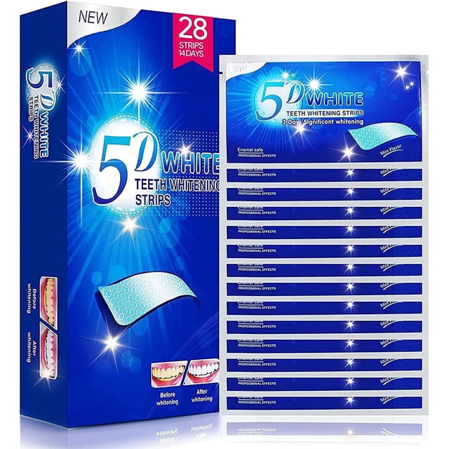 Tiras blanqueadoras dentales WANQIANQIAN 28 piezas para dientes sensibles