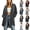 Black, variant on Full Zip Hoodie Jacket Women Oversized Long Sweatshirt Coat with Pockets Casual Drawstring Outerwear
