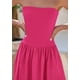thumbnail image 5 of Vestido largo PRETTYGARDEN para mujer, primavera 2025, sin tirantes, rosa rojo, 5 of 9