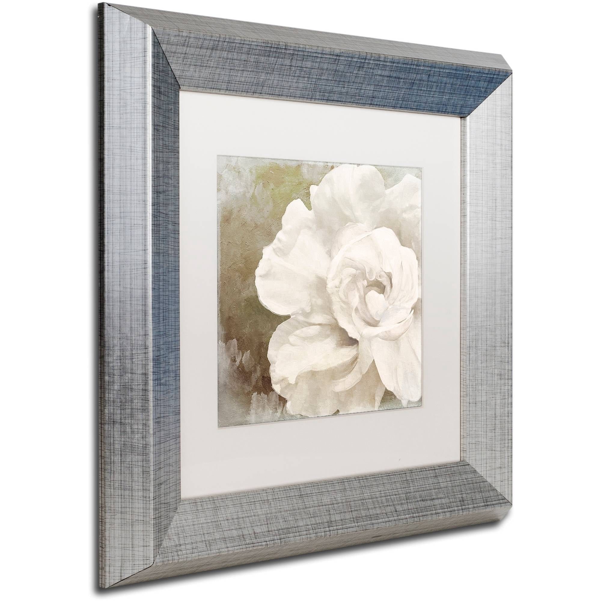Trademark Fine Art "Petals Impasto II" Canvas Art by Color Bakery White Matte, Silver Frame