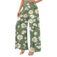 thumbnail image 2 of Womens Elastic High Waisted Palazzo Pants Casual Wide Leg Long Lounge Pant Dressy Long Lounge with Pockets, 2 of 6