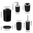 thumbnail image 2 of Bathroom Accessories Set 6Pcs Luxury Gift Trash Can, Lotion Dispenser, Toothbrush Holder, Toliet Brush with Holder, Cup, Soap Dish for Home Hotel Bathroom Black, 2 of 7