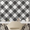 thumbnail image 3 of Ambesonne Tartan Peel & Stick Wallpaper for Home, Checkered Stripes Classic, 13"x72", Black White, 3 of 6