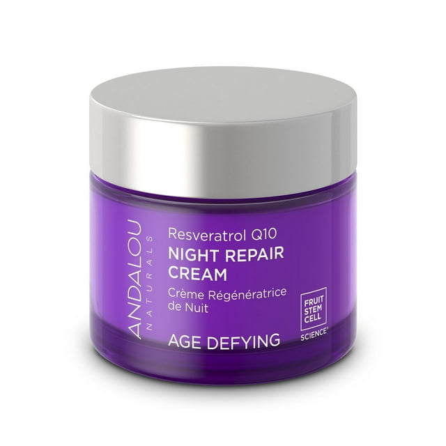 Andalou Naturals Anti-Âge Resvératrol Q10 Crème Régénératrice de Nuit