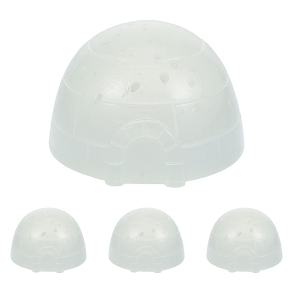 ETHZZLE 4Pcs Decorative Resin Sculpture Ice House Ornaments for Artistic Home and Table Decor
