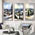 thumbnail image 1 of Designart "Winter s Magic at Mont Tremblant II" Forest Framed Wall Art Set Of 3 - Green Traditional Frame Canvas Set For Living Room Decor, 1 of 6