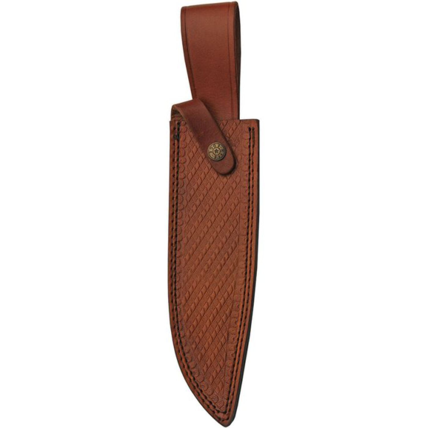 SZCO 15 Inch 3 Piece Bowie Knife Set Stainless Steel Blade Wood Handle Filework Hunting Set With Fork Knife and Leather Sheath Belt Loop