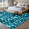 thumbnail image 4 of Large Area Rugs for Living Room Bedroom, Teal Green Ocean Waves 5'x8' Rug Washable Carpet Runner Indoor Outdoor, Summer Sea Pool Non Slip Floor Mats Rug for Kitchen, Bathroom, 4 of 8