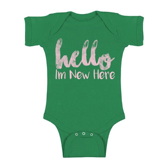 Awkward Styles I'm New Romper Girls Romper Pink One Piece Short Sleeve Baby Romper Lovely Baby Boy Romper Newborn Kids Birthday Gifts Boys Outfits Hello I am New Here One Piece I am New Here Romper
