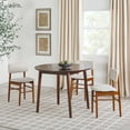 thumbnail image 4 of Walker Edison Mid-Century Solid Wood Oval Dining Table, Caramel, Walnut, 4 of 22
