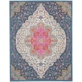 thumbnail image 1 of homeroots home decor 385750 8’ x 10’ Blue and Pink Medallion Area Rug, 1 of 1