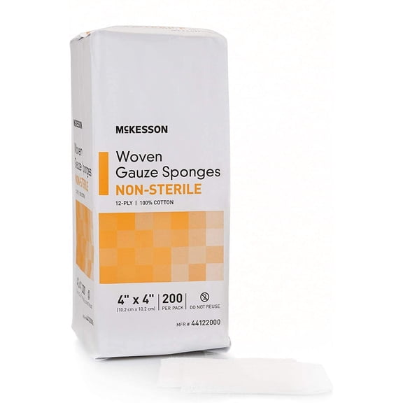 McKesson Performance 4X4 Gauze Sponge 12Ply Non Sterile - Pack of 200 - Model 44122000
