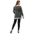 thumbnail image 2 of Maple Clothing Women's Short Kurti Kurta Printed Top India Tunic (Black/Turquoise, 4XL), 2 of 5