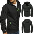 thumbnail image 2 of Htwon Hoodies for Men Mens Plain Hoodie Hooded Zip Up Jacket Men's Sports Hoodies for Men, 2 of 8