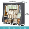 thumbnail image 3 of Portable Closet, Extra Large Wardrobe with Zippered Cover, 4 Hanging Rods & 8 Shelves, Sturdy Storage Organizer for Home, 3 of 7