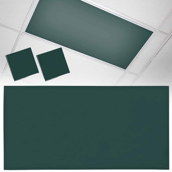 2 Pack Solid Color Fluorescent Light Covers for Ceiling Lights Deep Green Magnetic Ceiling Light Covers Overhead Light Filters for Office Classroom Home