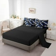 thumbnail image 5 of Feelyou Modern Minimalist Twin Bedding Sets 7pcs, Black Blue Gray White Bedding Comforter Set, Geometric Lines Sheet Sets, 5 of 8