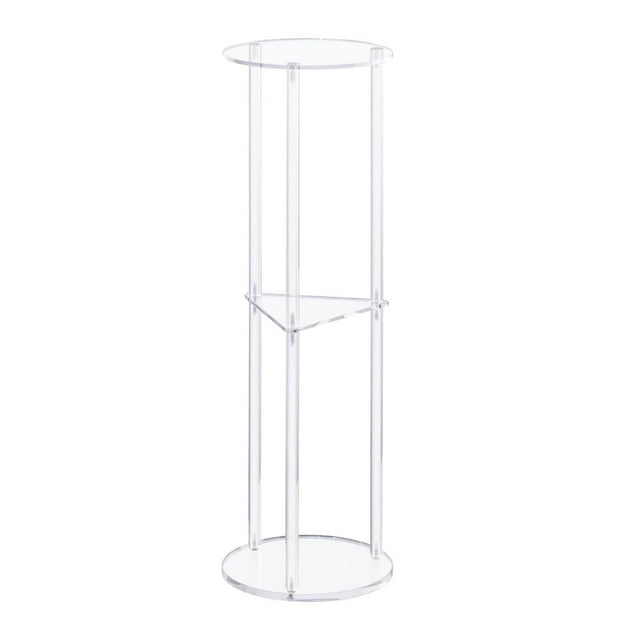Mesa auxiliar de acrílico transparente de 3 niveles, mesita de noche moderna para balcón, dormitorio y hogar