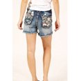 thumbnail image 3 of Grace in LA Women's Floral Embroidered Easy Fit Denim Shorts (34), 3 of 4