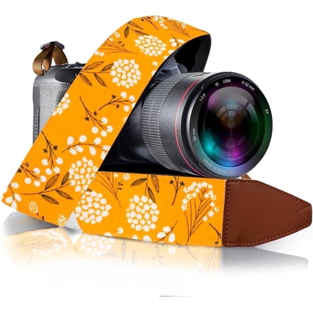 Art Tribute Adjustable Neck Shoulder Camera Strap Crossbody For DSLR SLR Quick Release Yellow Spring