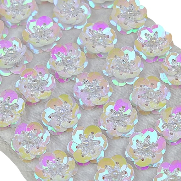 100Pcs 2Cm Sequin Flowers Handmade Sewing Flat Back Patches Material Diy Wedding Crafts Shoes Bags Garment Accessory