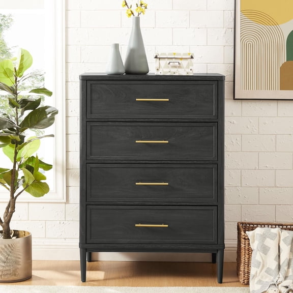 Better Homes & Gardens Oaklee Commode à 4 tiroirs, Charbon de bois