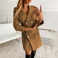 thumbnail image 2 of Lilgiuy Women's V-Neck Solid Long Sleeve Pocket Cardigan Casual Outwear(Khaki,6) Fall Dresses for 2022 Spring Winter, 2 of 5