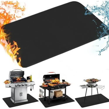 Under Grill Mat, 48x36 inch thick BBQ Floor Mats, suitable for deck, terrace, indoor fireplace mats, reusable oil resistant, waterproof, and barbecue protection pads