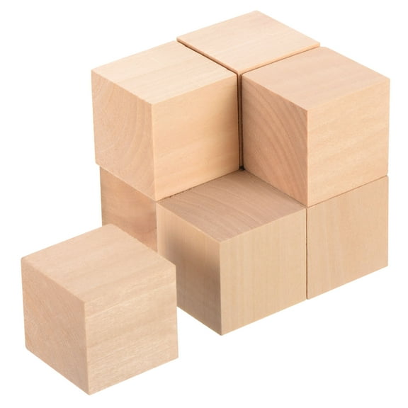 8Pcs Basswood Carving Block, 1.5"x1.5"x1.5" Square Wooden Dowels Blocks for DIY, Arts Decoration
