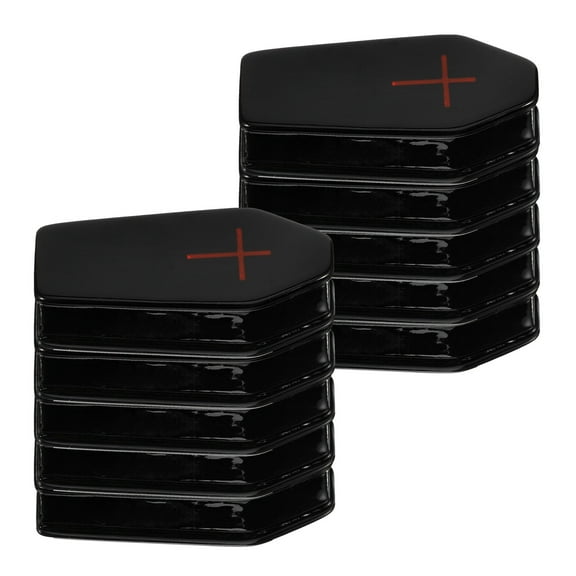 MLINS 10 Pcs Halloween Coffin Decor 4.00X1.70X1.20CM Black