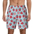 thumbnail image 3 of Uemuo Strawberries Pattern Mens Swim Trunks Quick Dry Board Shorts with Mesh Lining, Stretch Beach Shorts Quick Dry No-Chafing Board Shorts-X-Large, 3 of 9