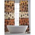thumbnail image 5 of Dog Claws Painting Sheer Curtains 2 Panels Set Vintage Brown Wood Striped Farm Sheer Window Curtains Light Filtering Rod Pocket Voile Drapes for Bedroom Living Room 52"X108", 5 of 8