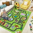 thumbnail image 2 of Jngred Kids Race Car Rug，Car Track Traffic Road Map Rug Carpet，Train Farm Town Vehicles Play Mat(160×230cm/63×91in), 2 of 8